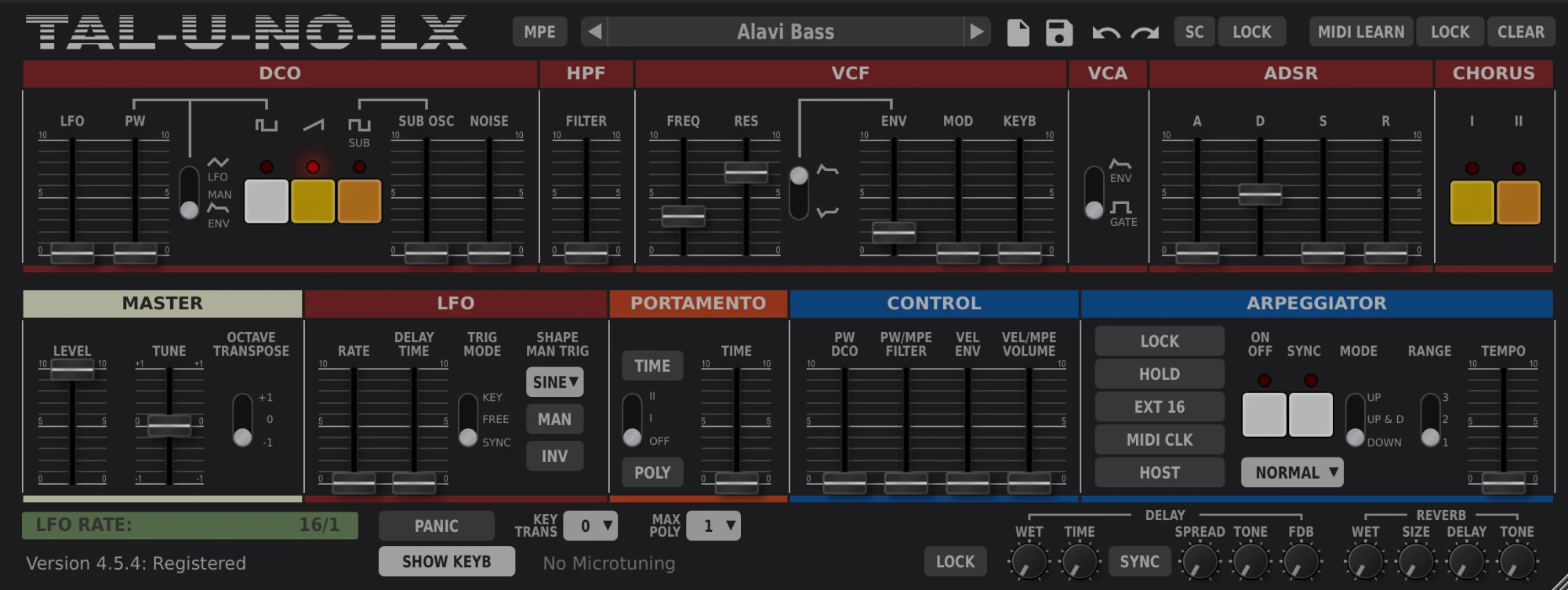 The Alavi Bass patch in TAL-U-No-LX