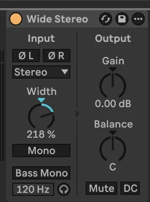 The stereo width on the flanger